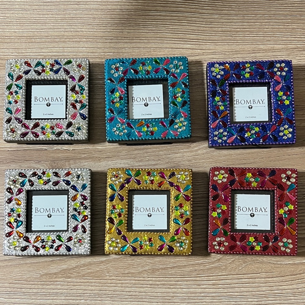Bombay Colorful Beaded Photo Frame Collection 2x2’s (6)